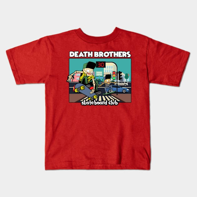 death brothers skateboard club Kids T-Shirt by antonimus